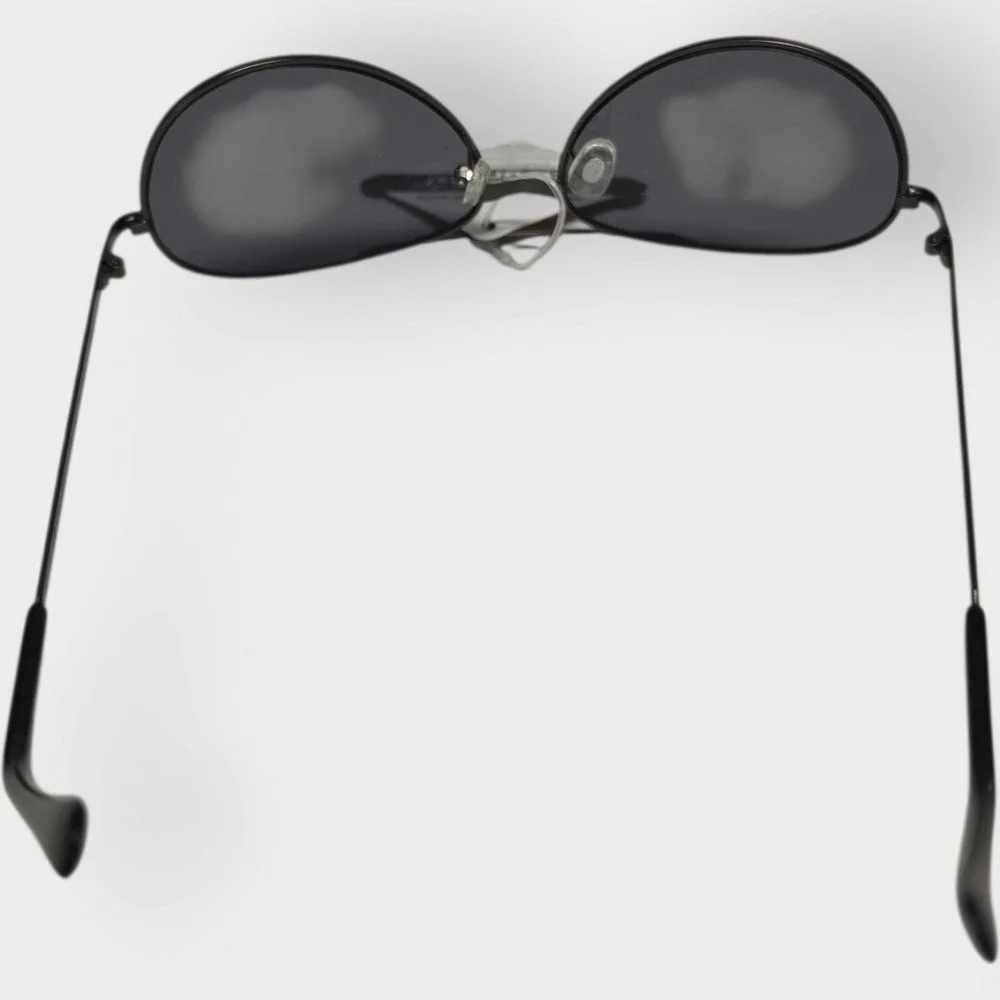 VINTAGE Foster Grant Aviator Sunglasses Black Metal Frame Gray Lenses New Tags‎